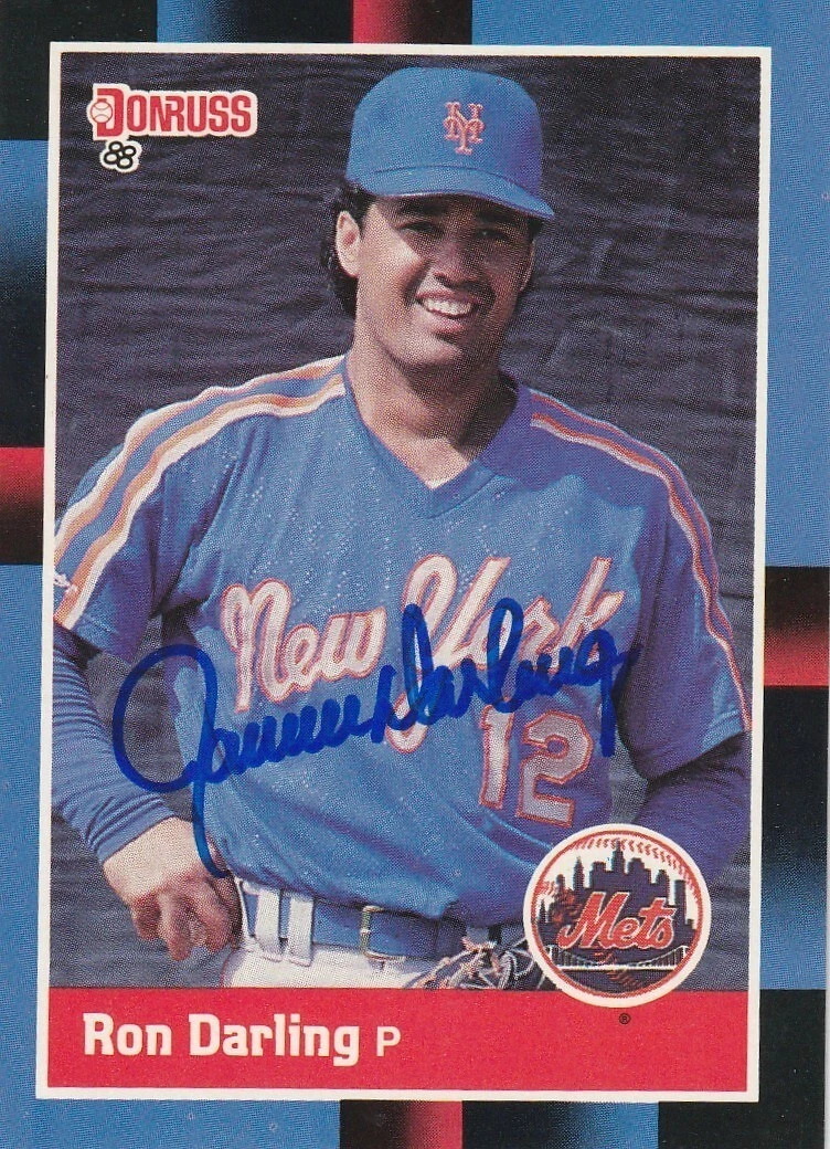 RON DARLING NEW YORK METS  SIGNED 1988 DONRUSS CARD #76