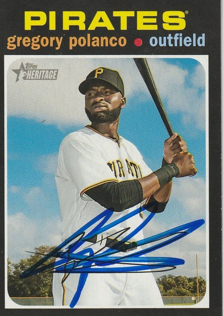 GREGORY POLANCO PITTSBURGH PIRATES SIGNED 2020 TOPPS HERITAGE CARD #273