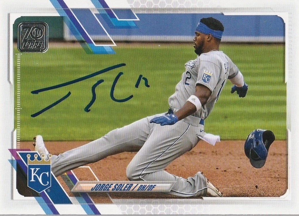 JORGE SOLER KANSAS CITY ROYALS  SIGNED 2021 TOPPS CARD #389