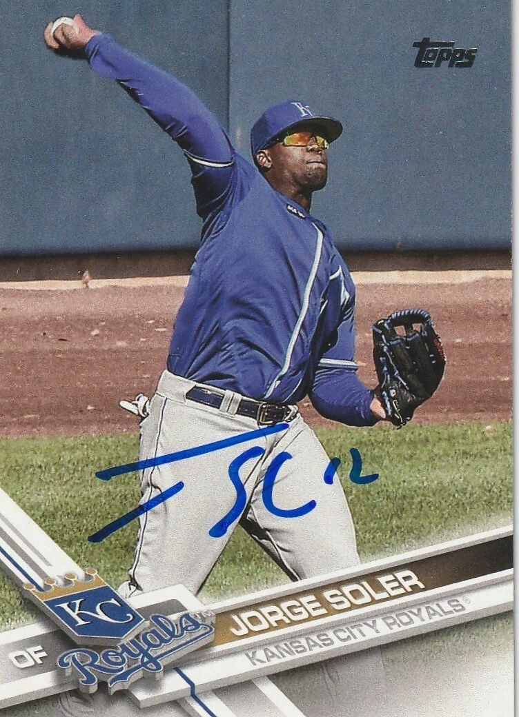 JORGE SOLER KANSAS CITY ROYALS  SIGNED 2017 TOPPS UPDATE CARD #US88
