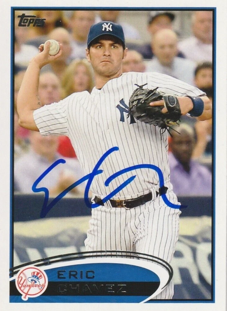 ERIC CHAVEZ NEW YORK YANKEES  SIGNED 2012 TOPPS CARD #618