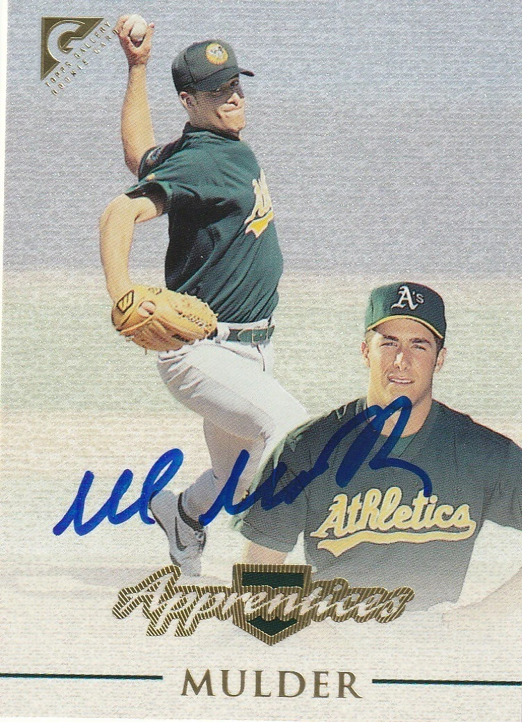 MARK MULDER OAKLAND A'S   SIGNED 1999 TOPPS GALLERY APPRENTCES CARD #144