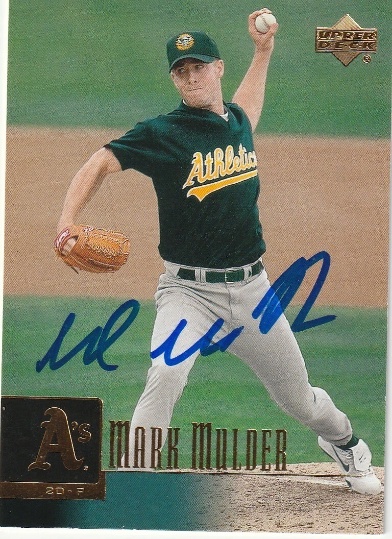 MARK MULDER OAKLAND A'S   SIGNED 2001 UPPER DECK CARD #307