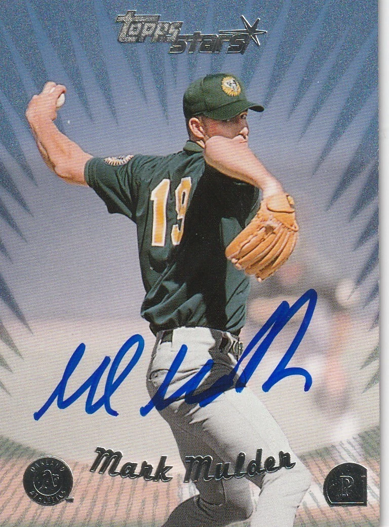 MARK MULDER OAKLAND A'S   SIGNED 2000 TOPPS STARS CARD #131
