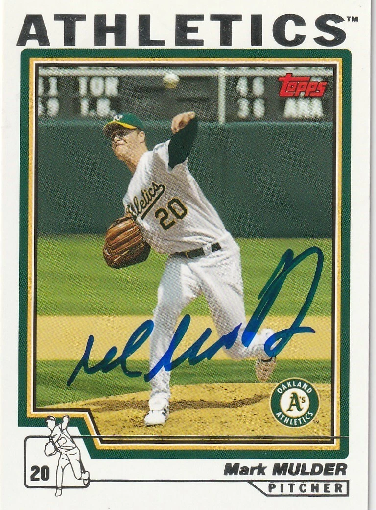 MARK MULDER OAKLAND A'S   SIGNED 2004 TOPPS OPENING CARD #70