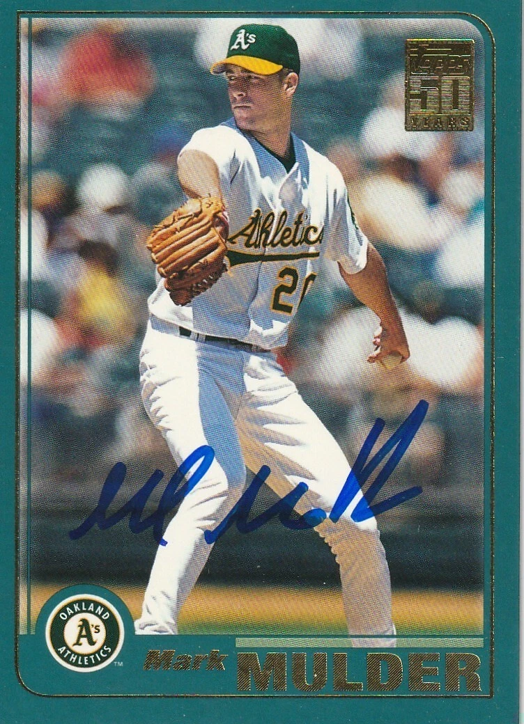 MARK MULDER OAKLAND A'S   SIGNED 2001 TOPPS CARD #321