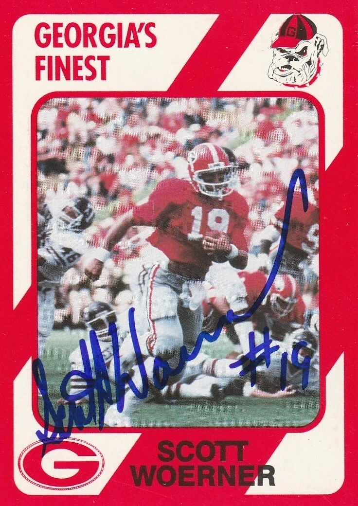 SCOTT WOERNER GEORGIA BULL DOGS  SIGNED GEORGIA'S FINEST CARD #48