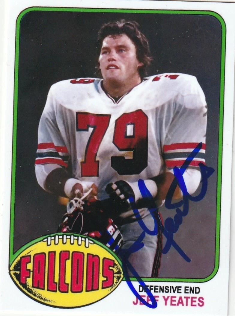 JEFF YEATES ATLANTA FALCONS  SIGNED 1976 STYLE CUSTOM CARD