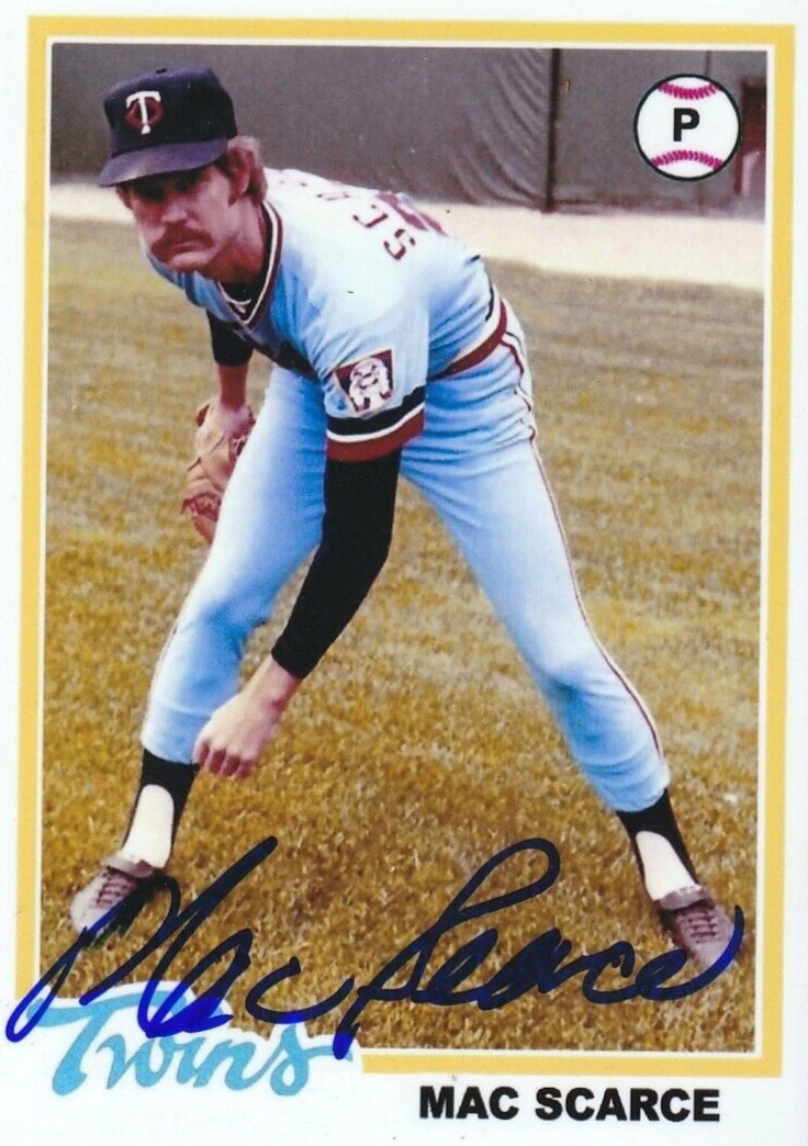 MAC SCARCE MINNESOTA TWINS  SIGNED 1978 STYLE CUSTOM CARD