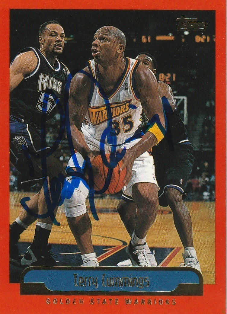 TERRY CUMMINGS GOLDEN STATE WARRIORS  SIGNED 1999 TOPPS CARD #39