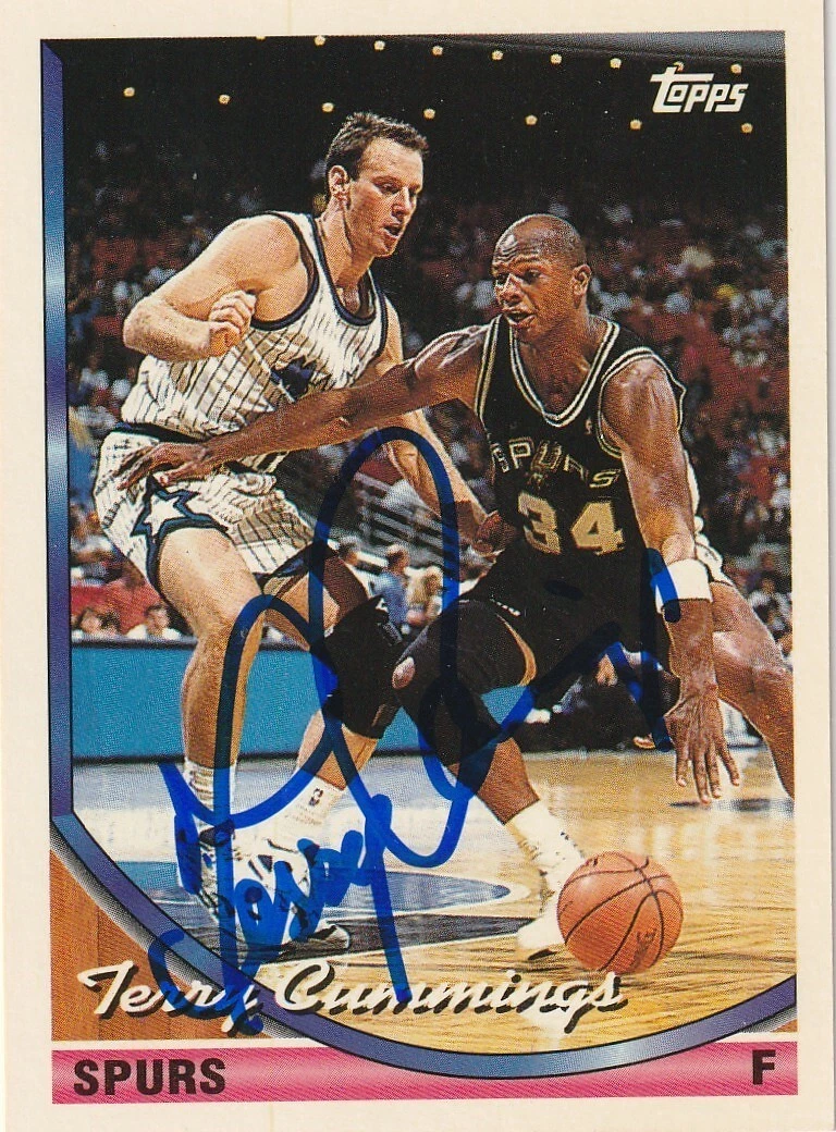 TERRY CUMMINGS SAN ANTONIO SPURS  SIGNED 1993 TOPPS CARD #273