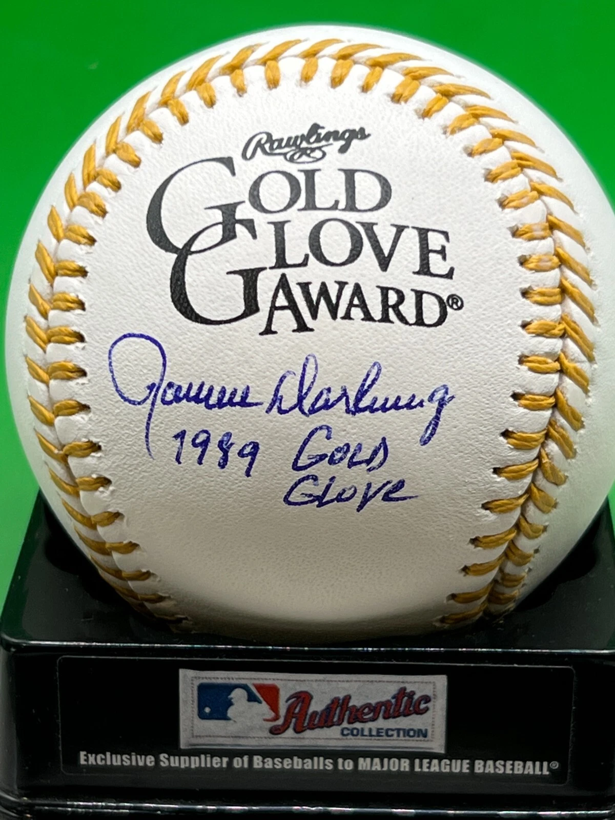 RON DARLING NEW YORK METS 1989 GOLD GLOVE  SIGNED GOLD GLOVE OML BASEBALL