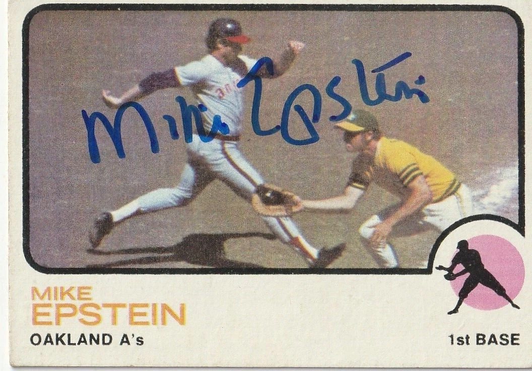 MIKE EPSTEIN OAKLAND A'S  SIGNED 1973 TOPPS CARD #38