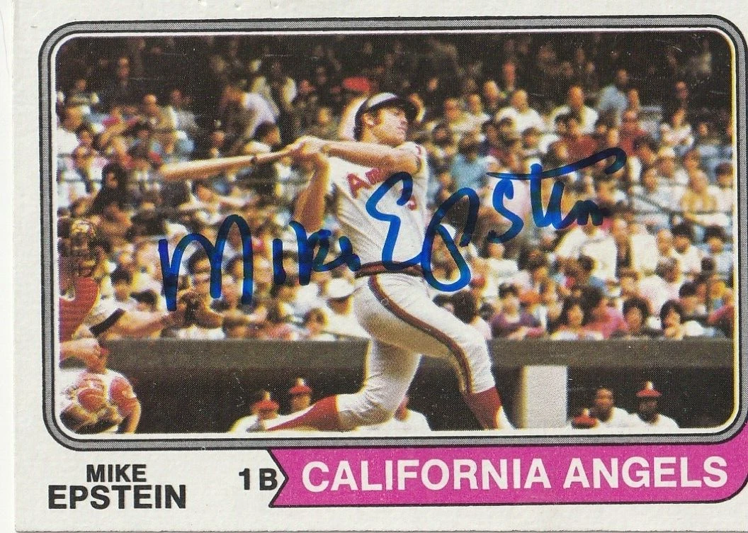 MIKE EPSTEIN CALIFORNIA ANGELS  SIGNED 1974 TOPPS CARD #650