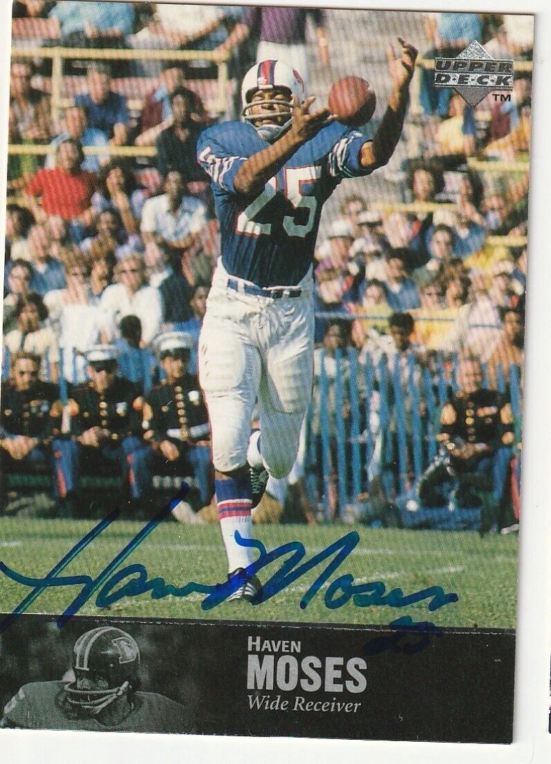 HAVEN MOSES  BUFFALO BILLS  SIGNED 1997 UPPER DECK LEGENDS CARD #148