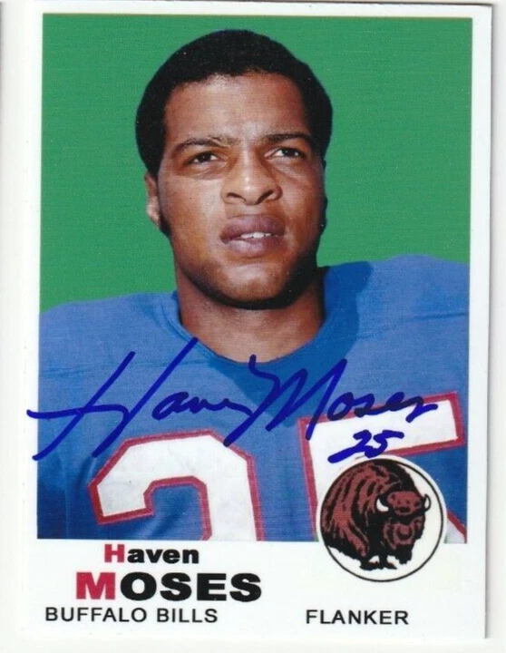 HAVEN MOSES  BUFFALO BILLS  SIGNED 1969 STYLE CUSTOM CARD