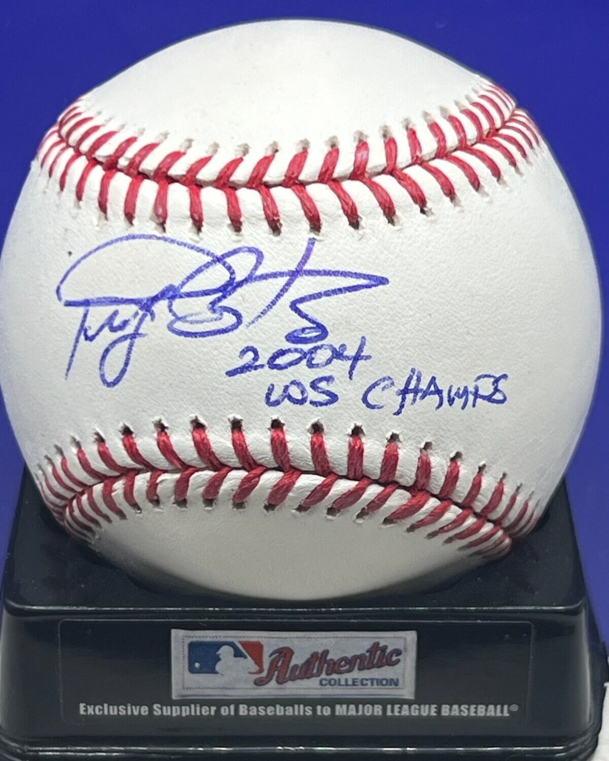 RICKY GUTIERREZ  BOSTON RED SOX  2004 WS CHAMPS  SIGNED OML BASEBALL