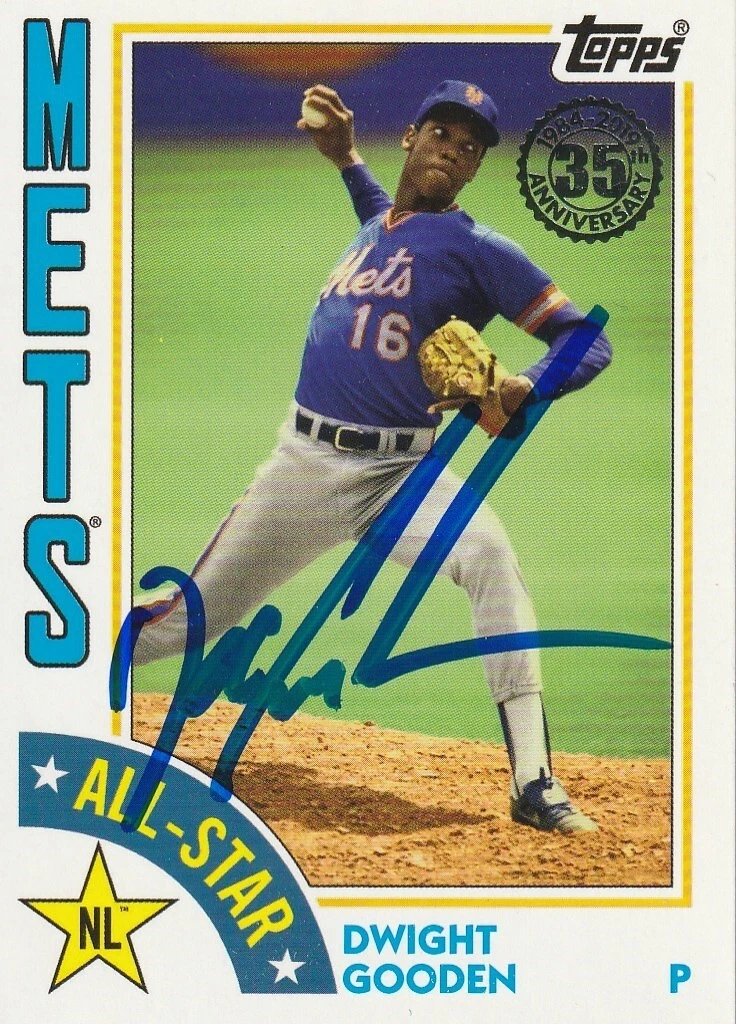 DWIGHT GOODEN NEW YORK METS  SIGNED 2020 TOPPS UPDATE  CARD #85TB26