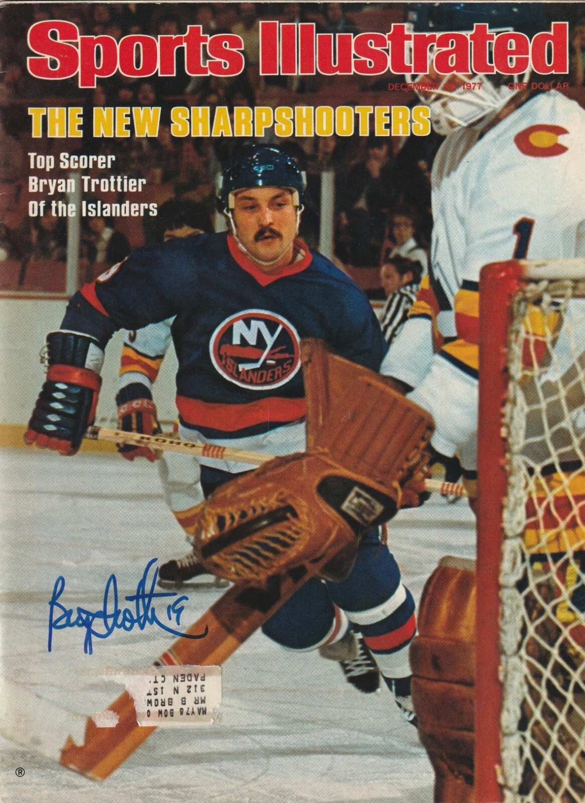 BRYAN TROTTIER  NEW YORK ISLANDERS   SIGNED SPORTS ILLUSTRATED