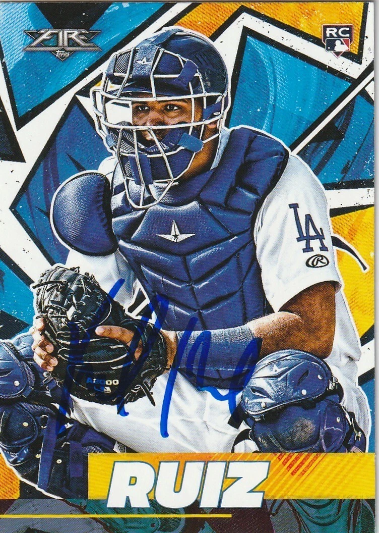 KEIBERT RUIZ  LOS ANGELES DODGERS  SIGNED  2021 TOPPS FIRE CARD #81
