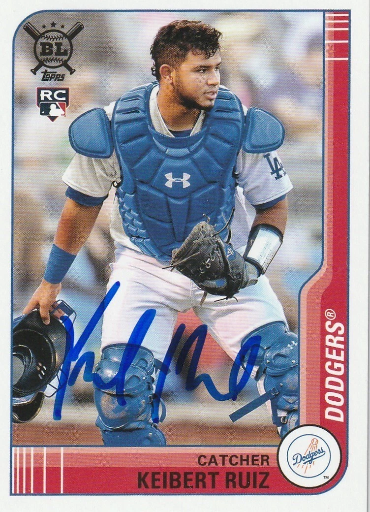 KEIBERT RUIZ  LOS ANGELES DODGERS  SIGNED  2021 TOPPS BIG LEAGUE CARD #143