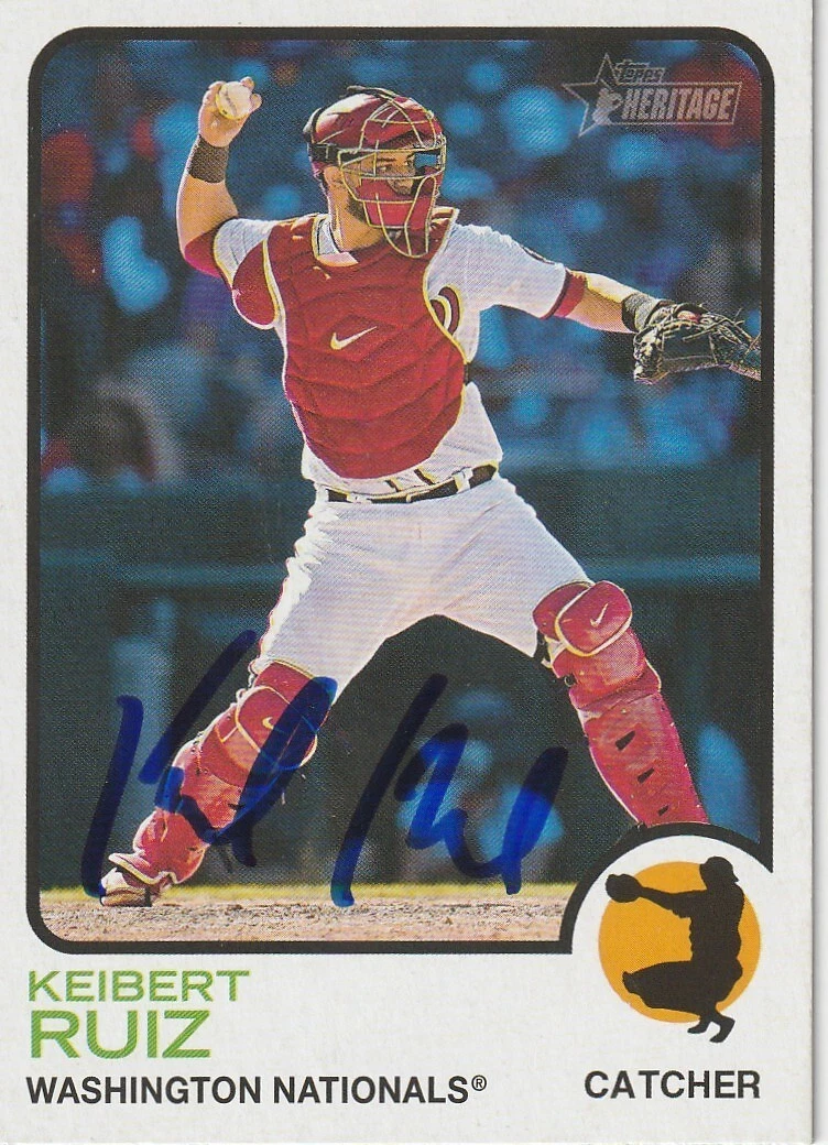 KEIBERT RUIZ  WASHINGTON NATIONALS  SIGNED  2022 TOPPS HERITAGE CARD #705