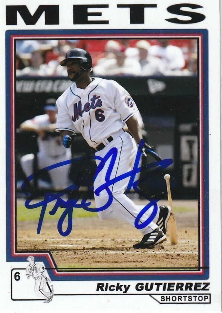 RICKY GUTIERREZ  NEW YORK METS  SIGNED 2004 STYLE CUSTOM CARD
