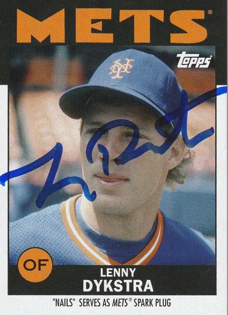 LENNY DYKSTRA NEW YORK METS SIGNED 2021 TOPPS ONCE UPON A TIME IN QUEENS CARD #7