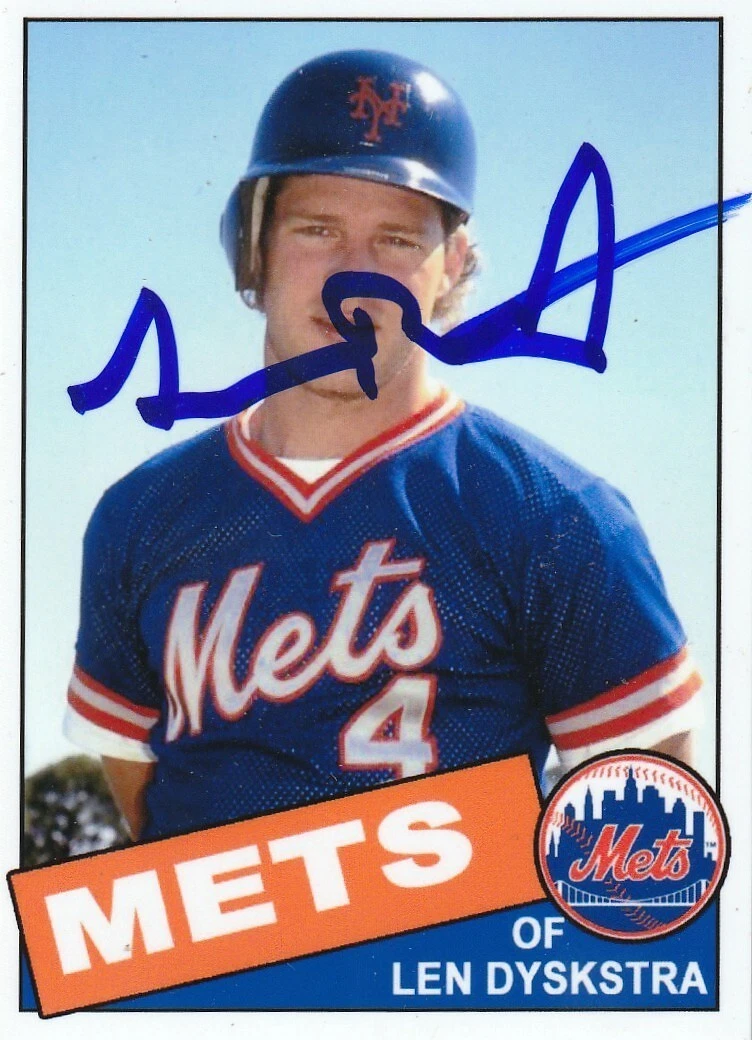 LENNY DYKSTRA NEW YORK METS SIGNED 1985 STYLE CUSTOM CARD