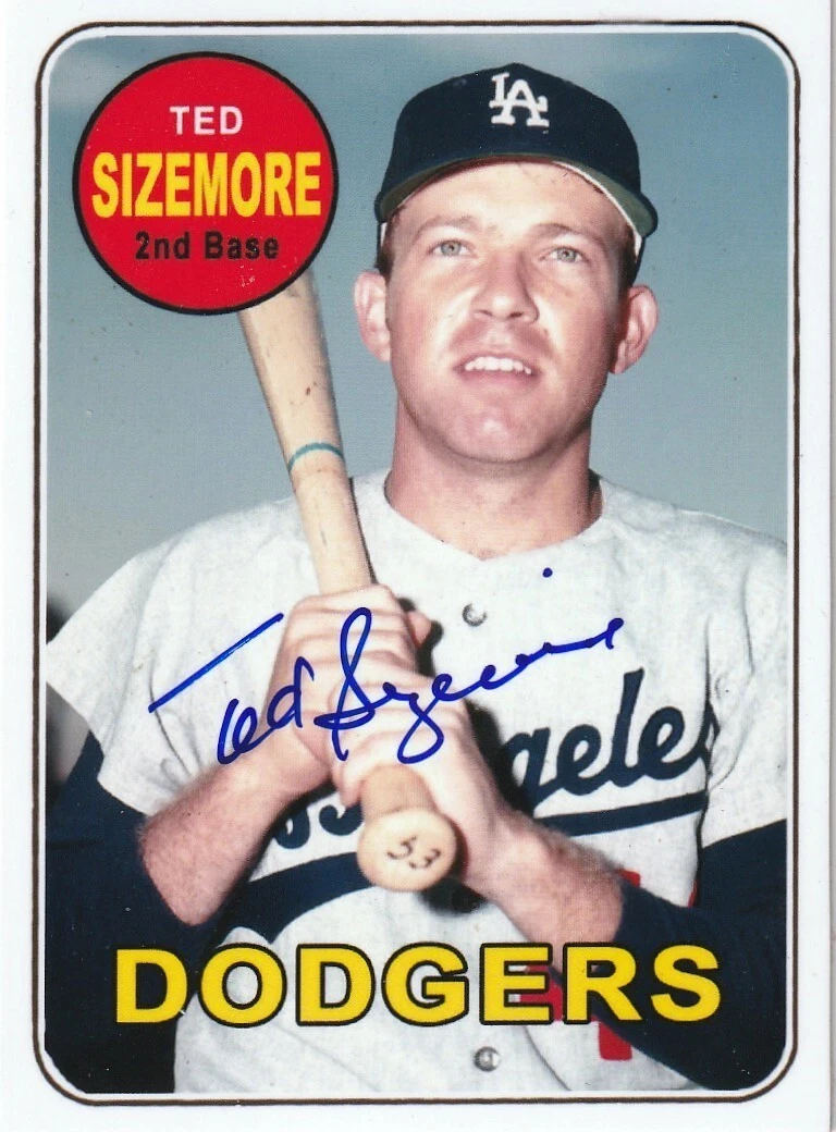 TED SIZEMORE LOS ANGELES DODGERS  SIGNED 1969 STYLE CUSTOM CARD
