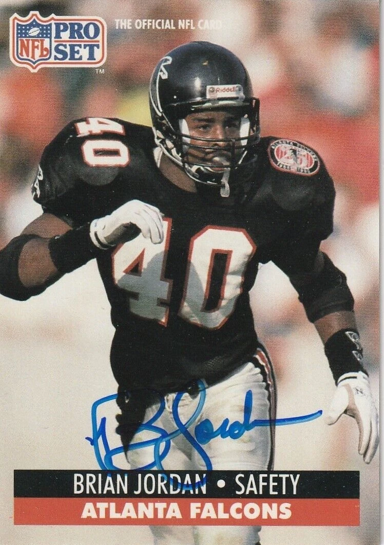 BRIAN JORDAN ATLANTA FALCONS  SIGNED 1991 PRO SET CARD #436