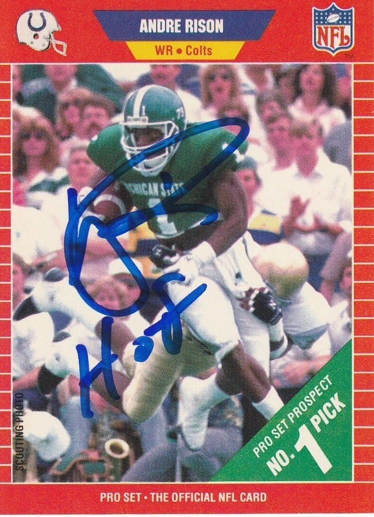 ANDRE RISON INDIANAPOLIS COLTS  SIGNED 1989 PRO SET CARD #497