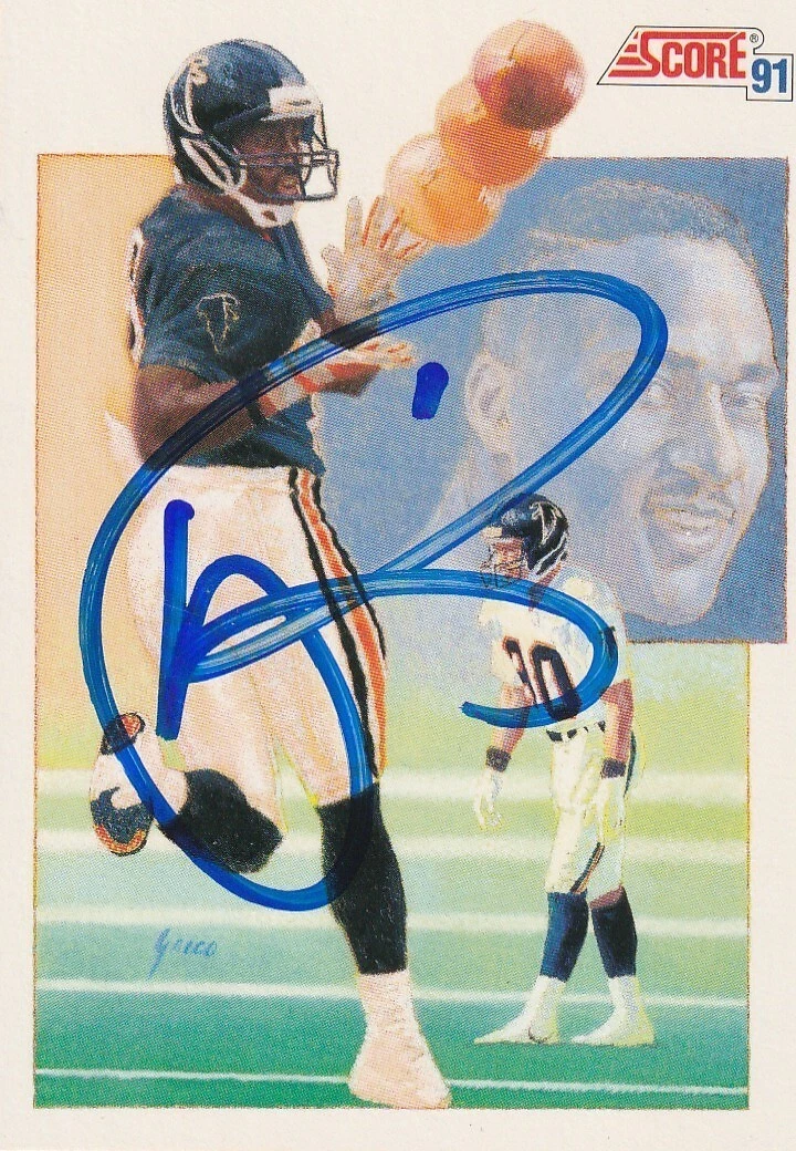 ANDRE RISON ATLANTA FALCONS  SIGNED 1991 SCORE CARD #329