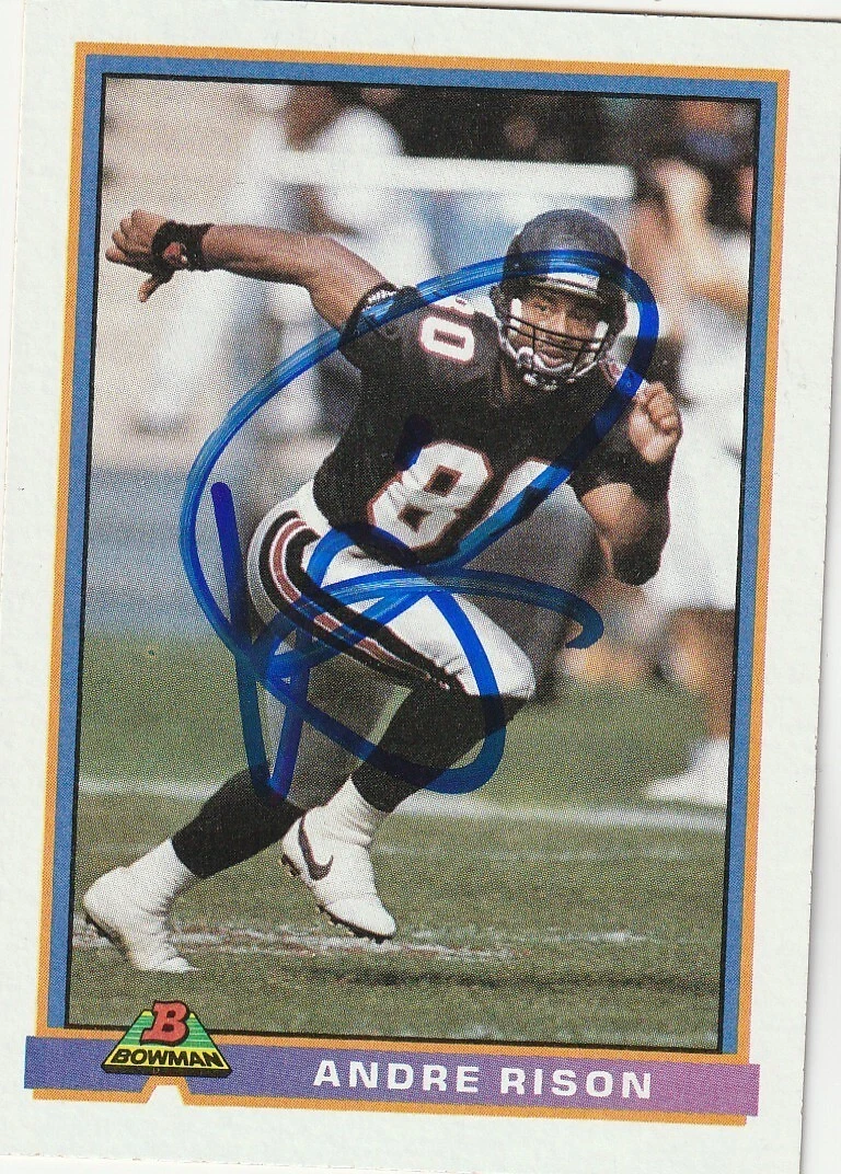 ANDRE RISON ATLANTA FALCONS  SIGNED 1991 BOWMAN CARD #12
