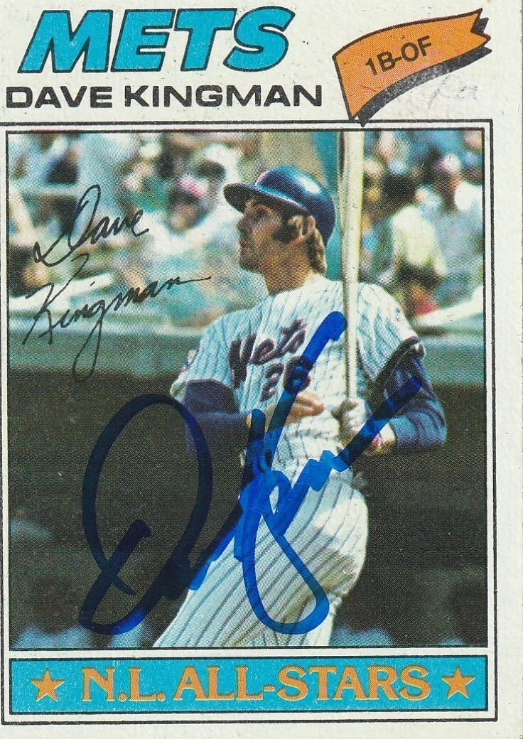 DAVE KINGMAN NEW YORK METS SIGNED 1977 TOPPS CARD #500