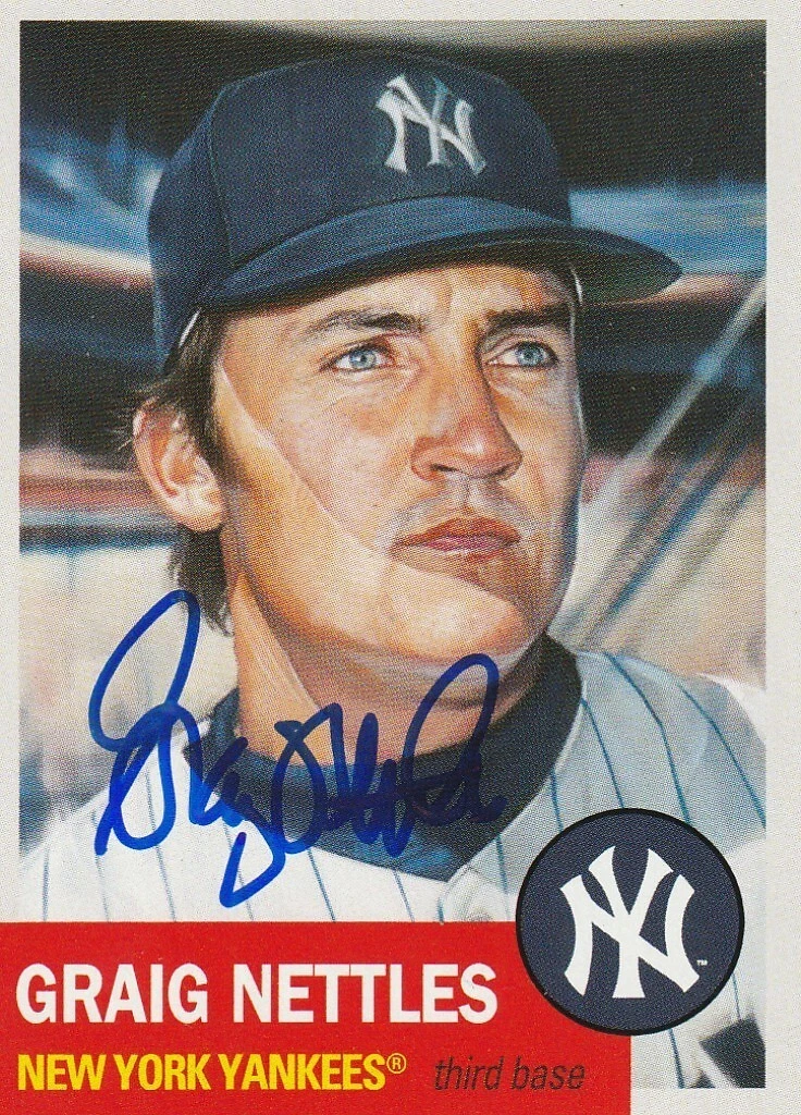 GRAIG NETTLES  NEW YORK YANKEES  SIGNED TOPPS LIVING SET CARD #723