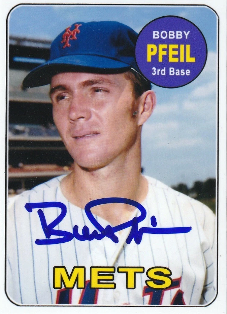 BOBBY PFEIL NEW YORK METS  SIGNED 1969 STYLE CUSTOM CARD