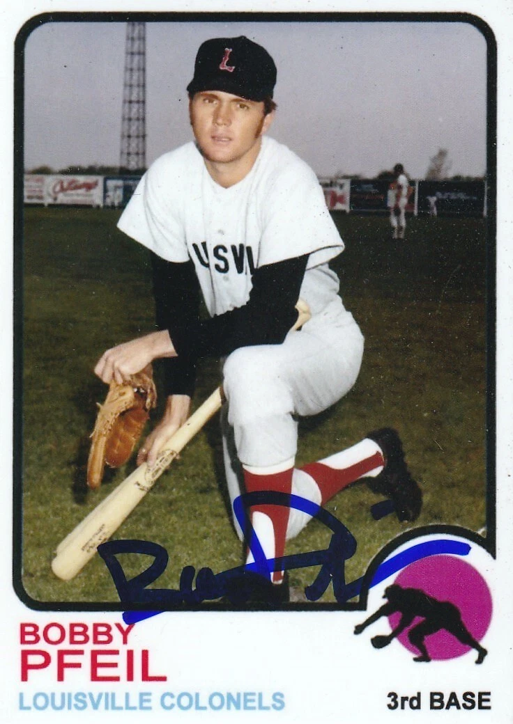 BOBBY PFEIL LOUISVILLE COLONELS  SIGNED 1973 STYLE CUSTOM CARD