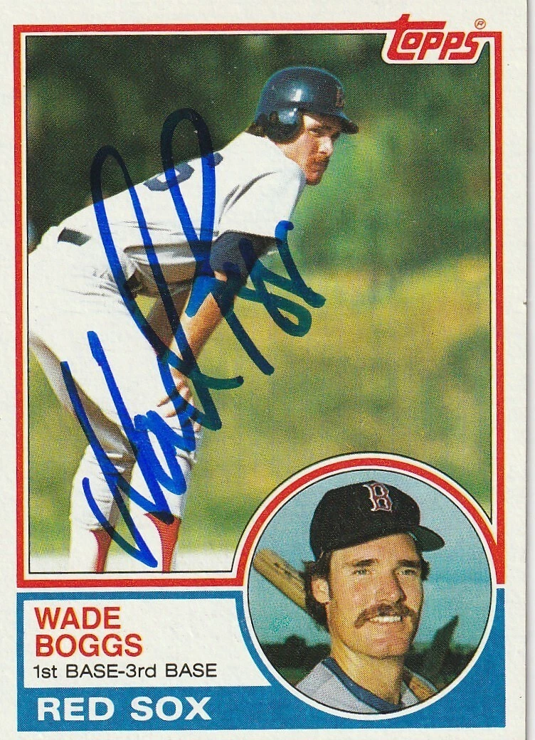 WADE BOGGS  BOSTON RED SOX  SIGNED 1983 TOPPS ROOKIE CARD #498