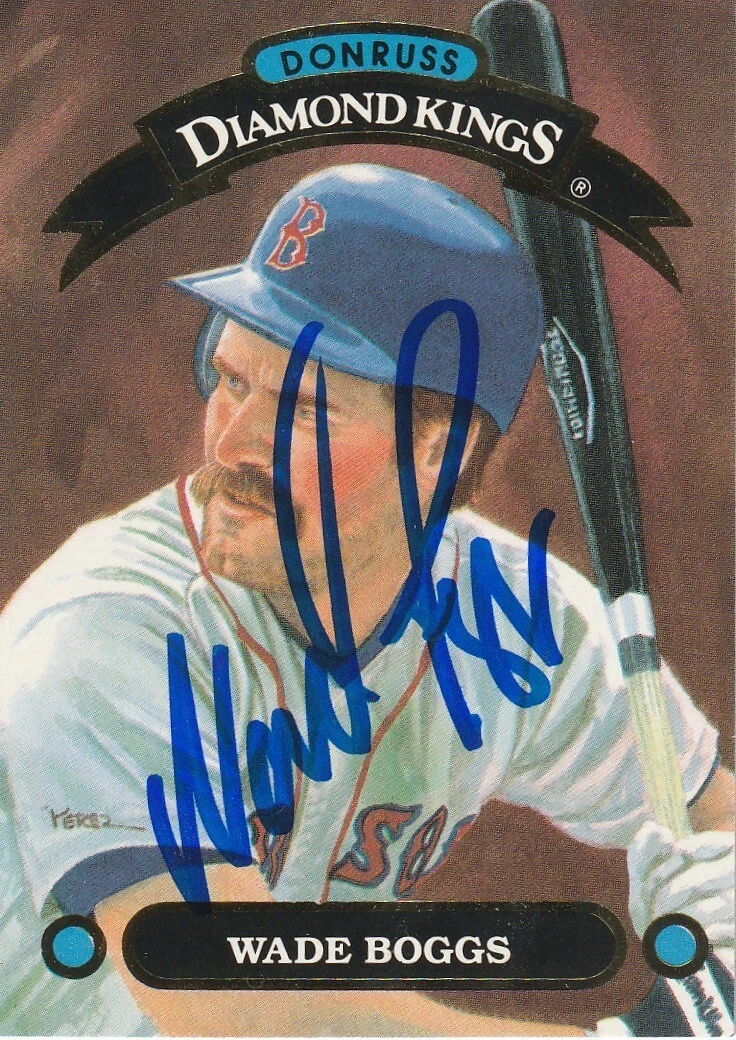 WADE BOGGS  BOSTON RED SOX  SIGNED 1992 DONRUSS DIAMOND KING CARD #DK-9