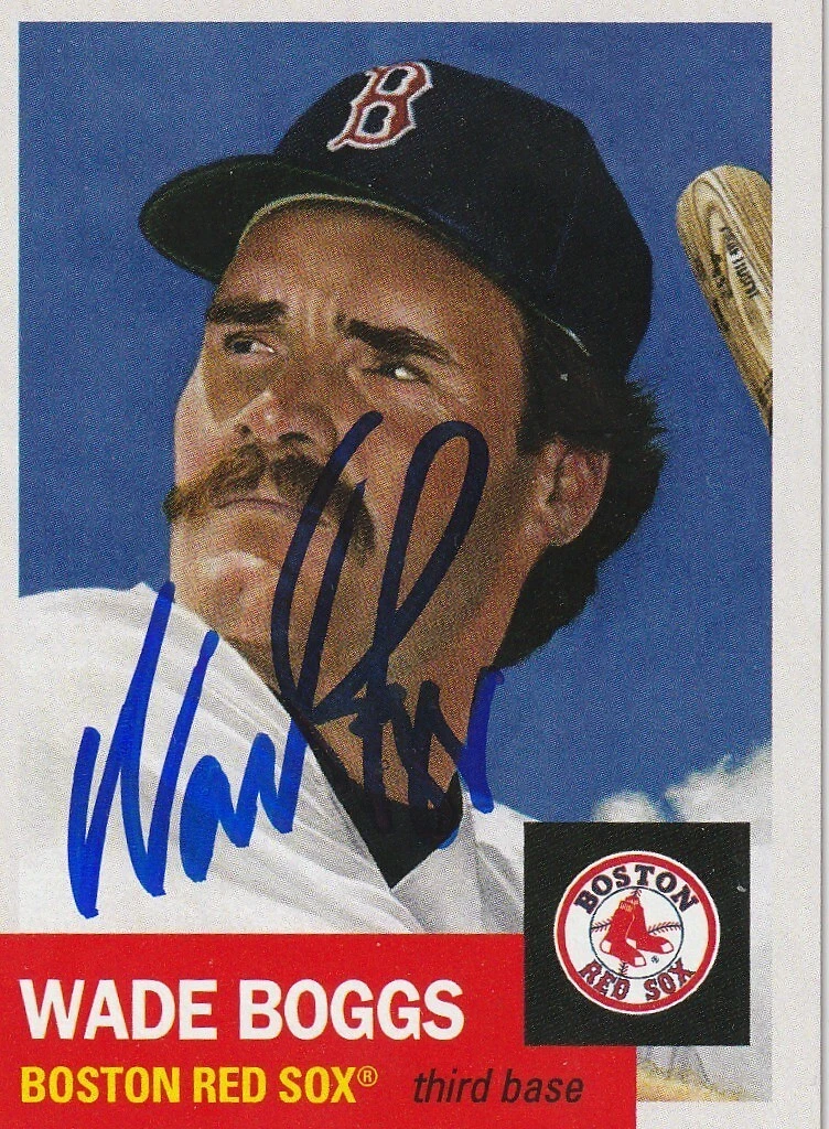 WADE BOGGS  BOSTON RED SOX  SIGNED TOPPS LIVING SET CARD #669