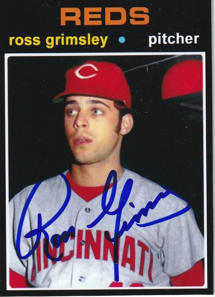 ROSS GRIMSLEY  CINCINNATI REDS  SIGNED 1971 STYLE CUSTOM CARD