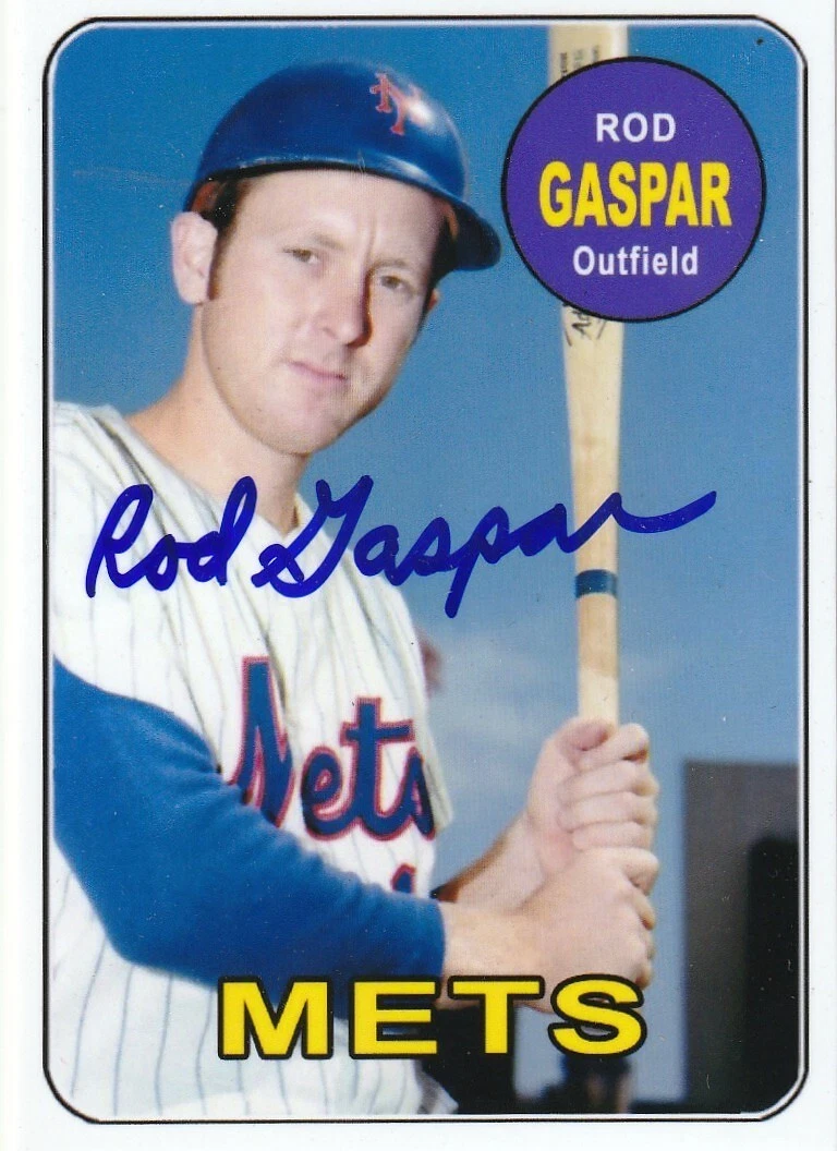ROD GASPER NEW YORK METS  SIGNED 1969 STYLE CUSTOM CARD