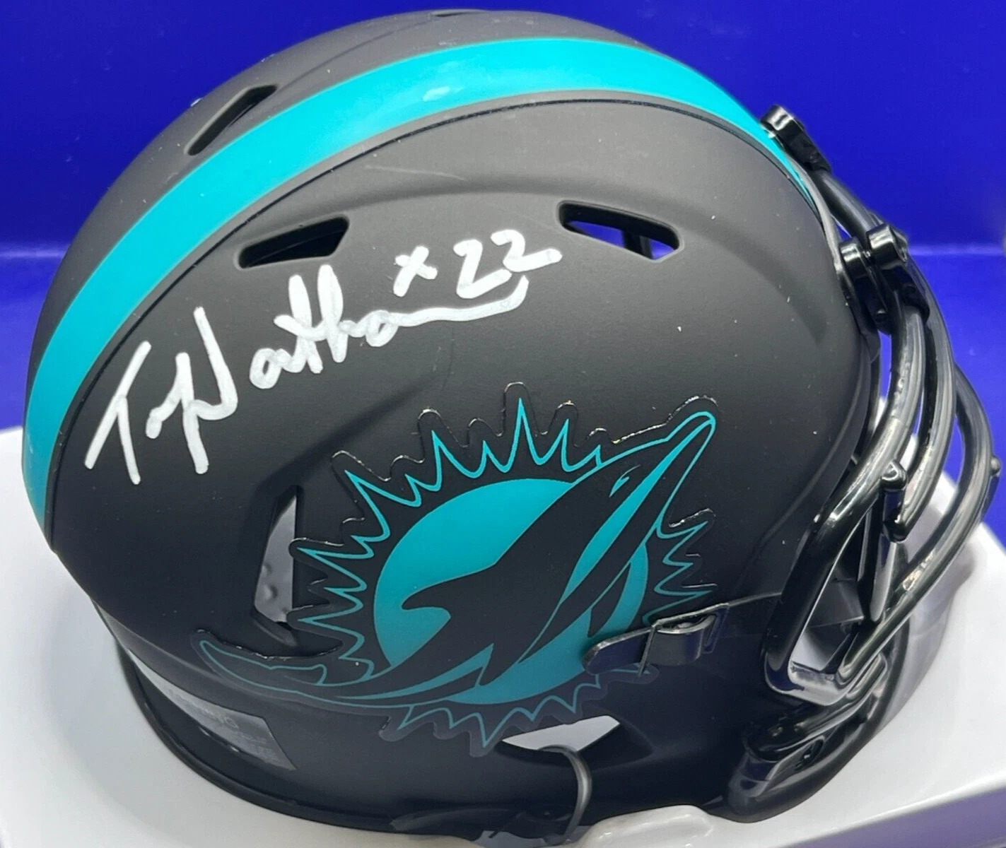 TONY NATHAN  MIAMI DOLPHINS  SIGNED ECLIPSE RIDDELL MINI HELMET