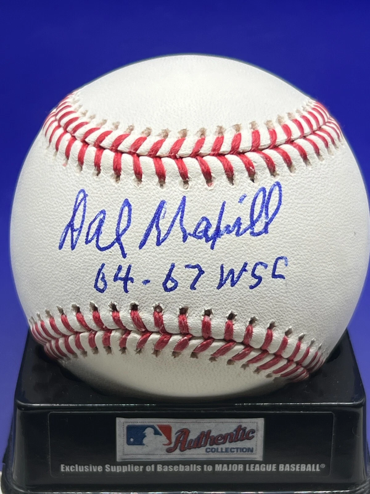 DAL MAXVILL  ST. LOUIS CARDINALS  1964,67 WS CHAMPS   SIGNED OML BASEBALL