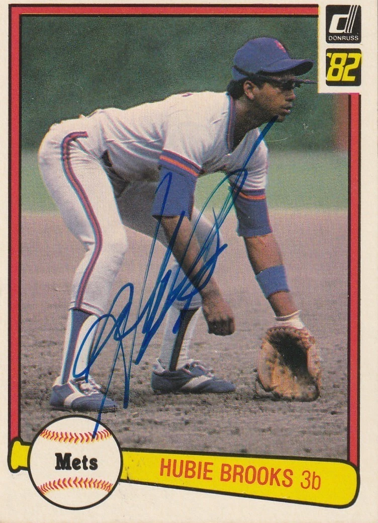 HUBIE BROOKS NEW YORK METS  SIGNED 1982 DONRUSS CARD #476