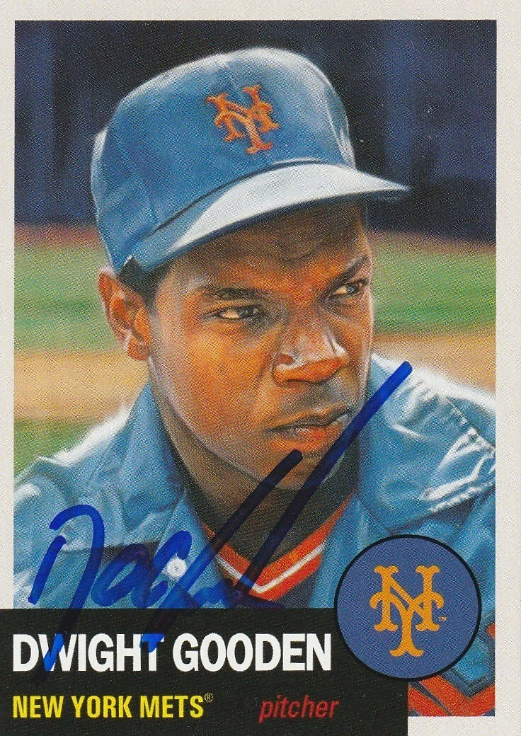 DWIGHT GOODEN NEW YORK METS  SIGNED 2024 TOPPS LIVING CARD #754