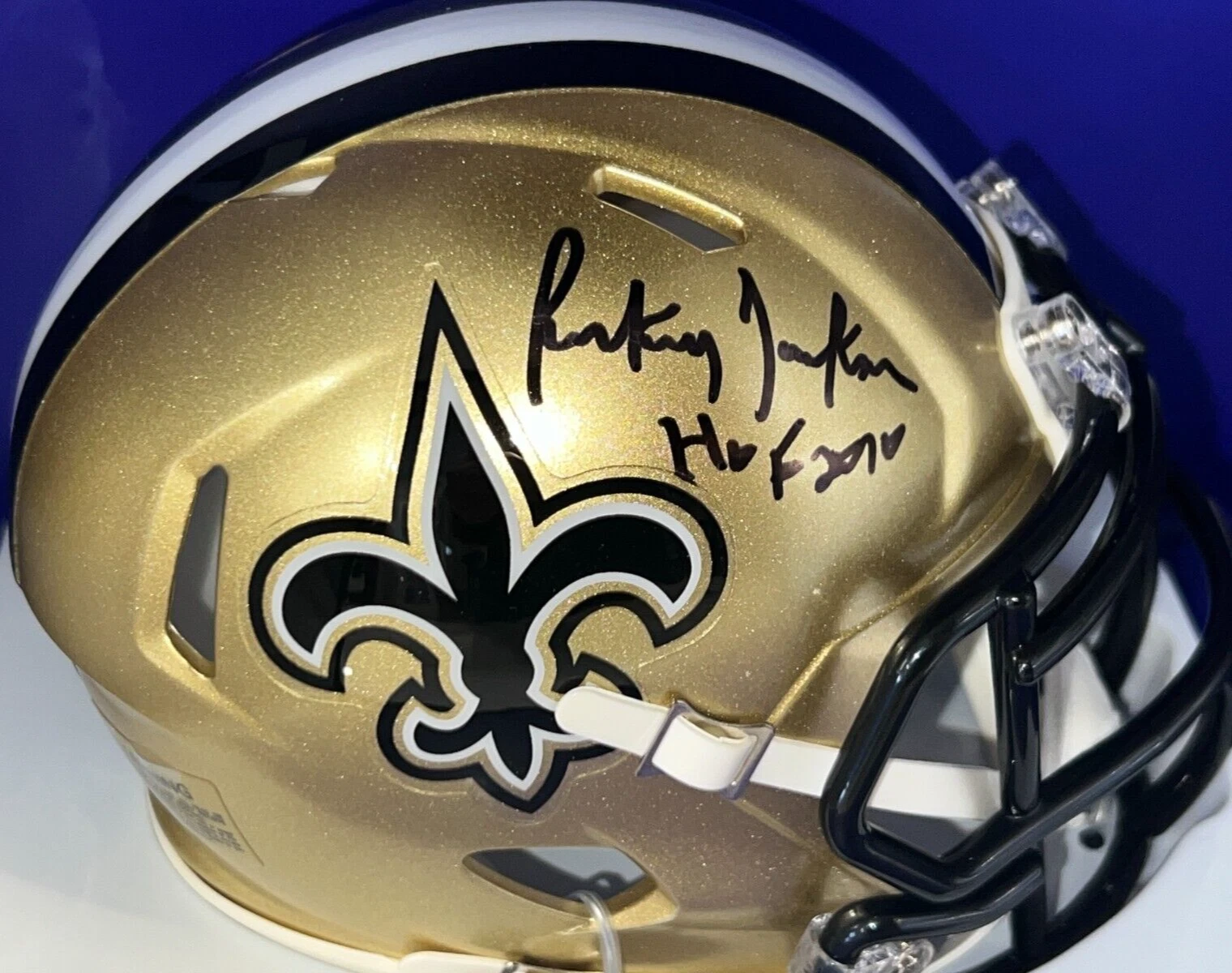 RICKEY JACKSON NEW ORLEANS SAINTS JSA AUTHENTICATED SIGNED SPEED MINI HELMET