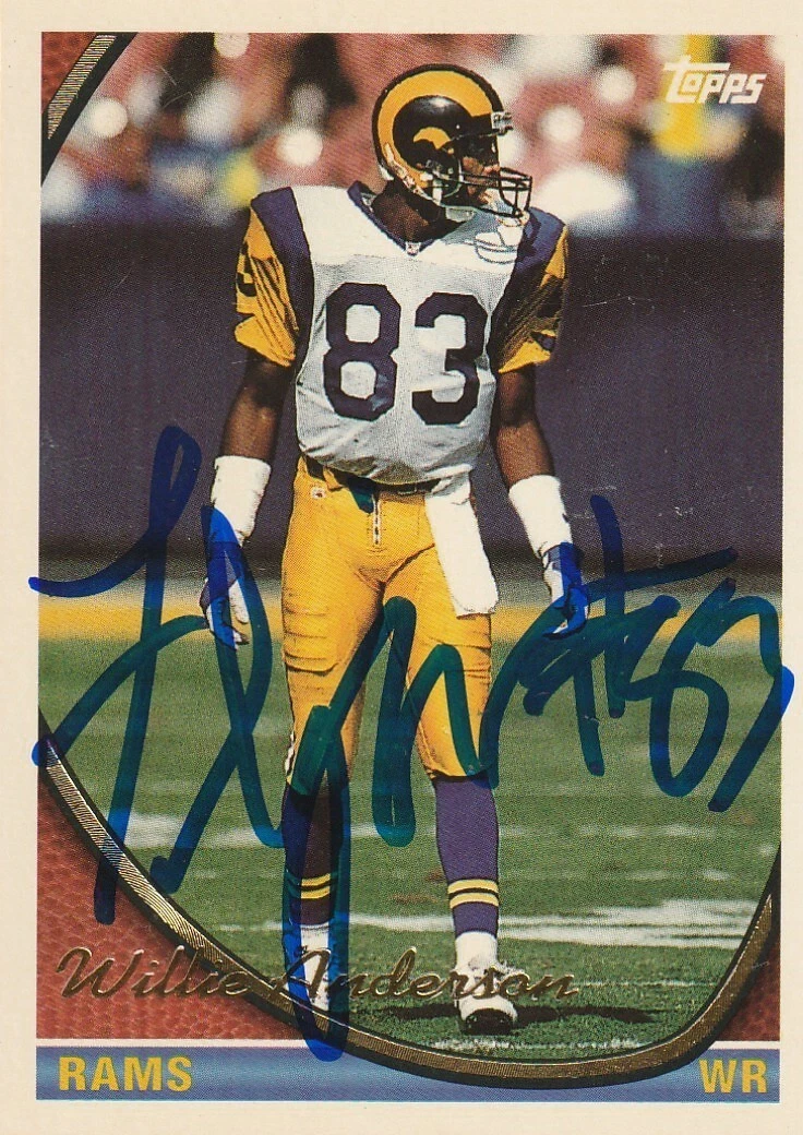 FLIPPER ANDERSON  LOS ANGELES RAMS  SIGNED 1994 TOPPS  CARD #535