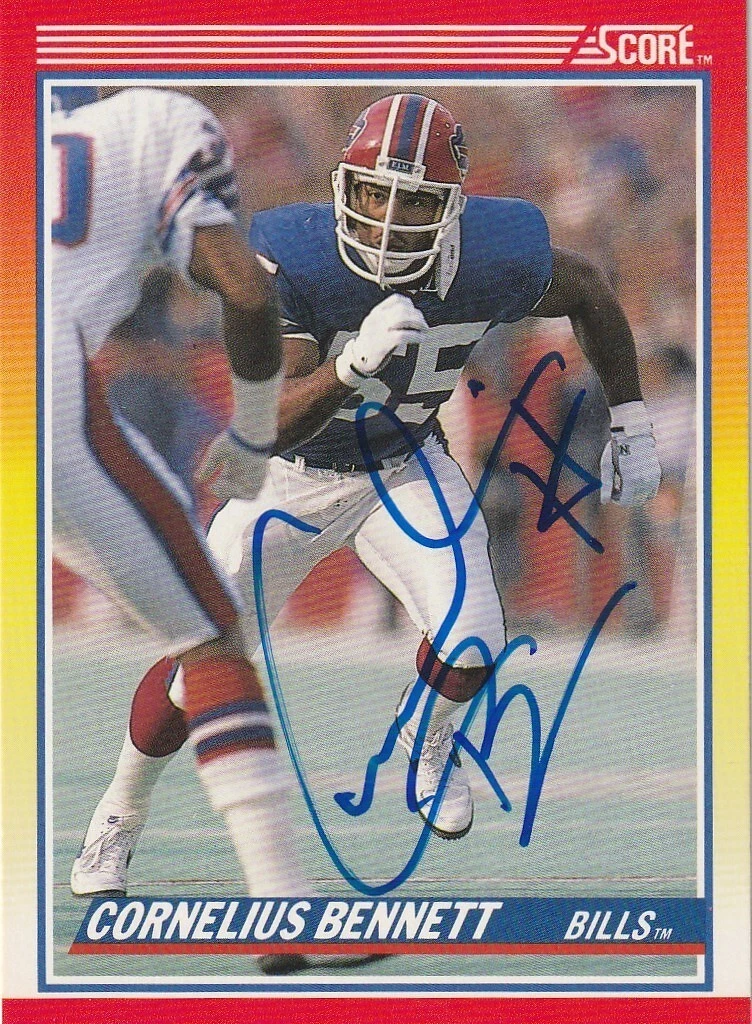 CORNELIUS BENNETT BUFFALO BILLS  SIGNED 1990 SCORE CARD #256